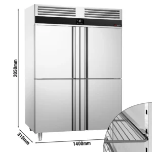 Mraznička PREMIUM - GN 2/1 - 1400 litrov - so 4 nerezovými polovičnými dverami
