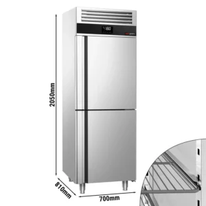 Mraznička PREMIUM - GN 2/1 - 700 litrov - s 2 nerezovými polovičnými dverami