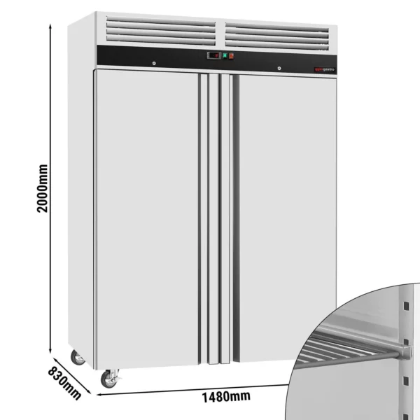 Mraznička ECO - GN 2/1 - 1400 litrov - s 2 dverami - nerezové vnútorné dvere