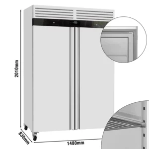 Chladnička ECO - GN 2/1 - 1400 litrov - s 2 dvierkami - vnútro dvierok z plastu