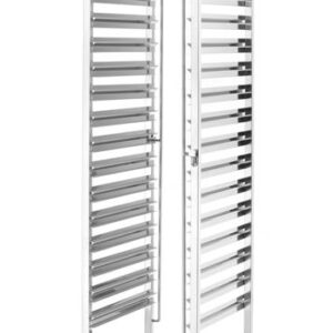 Vozík na prepravu nádob– dvojitý 15x GN 1/1, HENDI, Kitchen Line, GN 1/1, Strieborná, 380x550x(H)1705mm