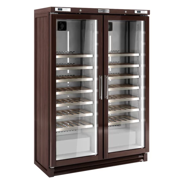Chladnička na víno pravé drevo - 2 klimatické zóny - 700 litrov - max.210 fliaš - Image 5