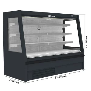 Nástenná chladiaca polica - 1018 mm - 487 litrov - s LED osvetlením a 3 policami