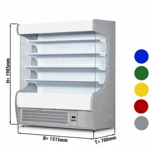 Nástenná chladiaca polica - 1515 mm - s LED osvetlením a 4 policami