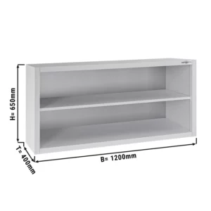 Nerezová nástenná skrinka ECO - 1200x400mm - bez posuvných dverí - výška 650mm