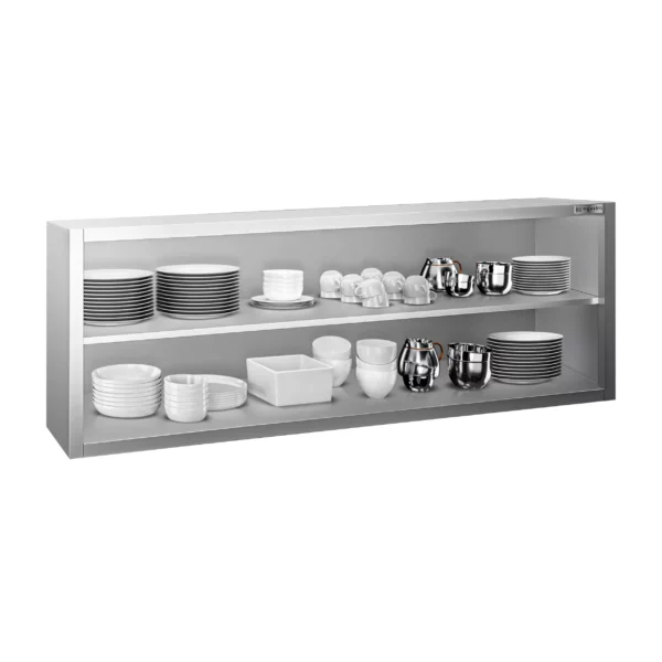 Nerezová nástenná skrinka PREMIUM - 2000x400mm - bez posuvných dverí - výška 650mm - Image 5