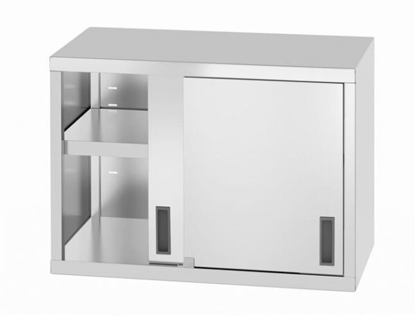 Závesná skrinka s posuvnými dverami – zváraná, hĺbka 400 mm, HENDI, Profi Line, 1200x400x(H)600mm - Image 2