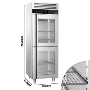 Chladnička PREMIUM - GN 2/1 - 700 litrov - s 2 sklenenými polovičnými dverami