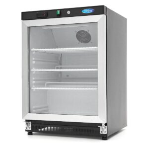 Chladnička – 200 l – čierna – sklenené dvere | Maxima 09405008