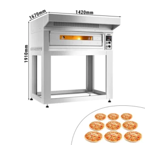 Elektrická pec na pizzu - 9x 33cm - manuálna - vrátane digestora a základného rámu