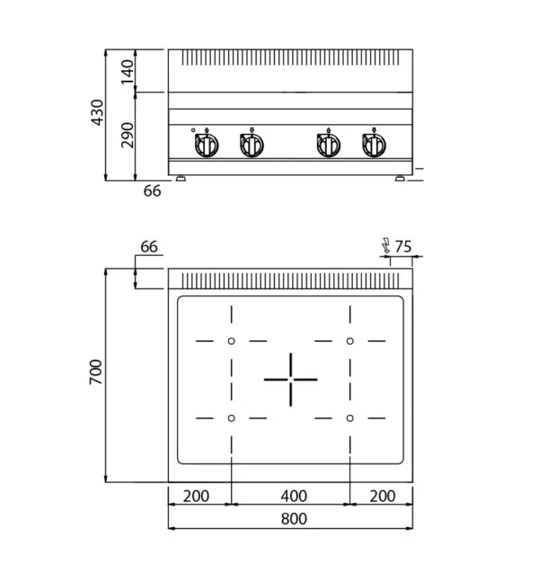 Infračervený sporák - 12,8 kW - 4 platne - Image 2