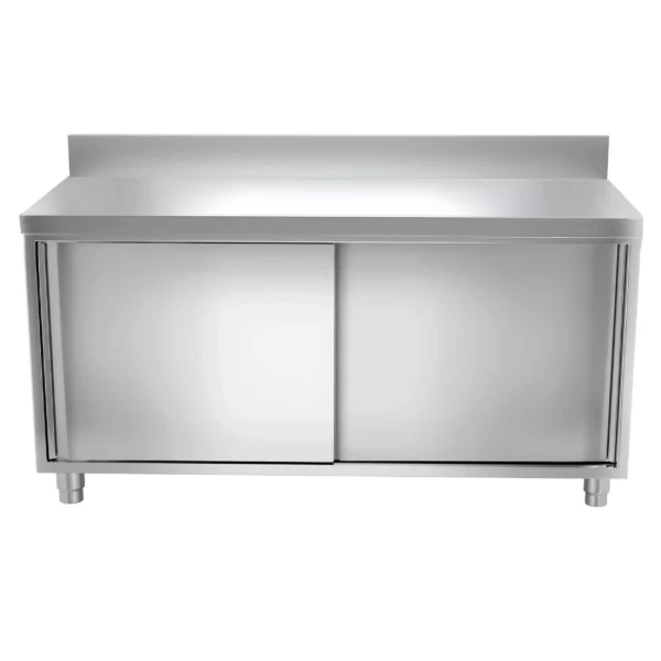 Nerezová pracovná skriňa PREMIUM - 2000x800mm - s posuvnými dverami a podstavcom - Image 6