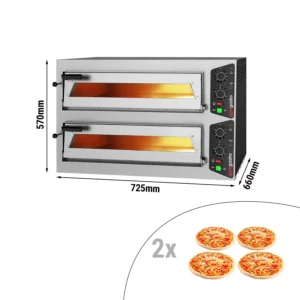 Elektrická pec na pizzu - 4+4x 24cm - manuálna
