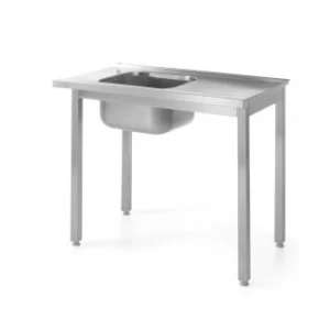 Nakladací stôl k umývačkám riadu s drezom – skrutkovaný, HENDI, Kitchen Line, 1000x600x(H)850mm