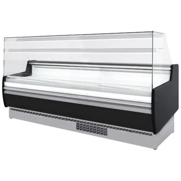 Chladiaci pult - 2560 mm - s LED osvetlením a 1 policou - štandardne s čiernym predným panelom - Image 3