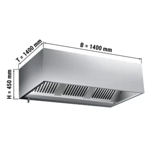 Skriňový digestor 1,4 m - s filtrom a lampou