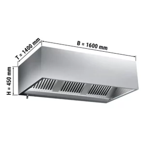 Skriňový digestor 1,6 m - s filtrom a lampou