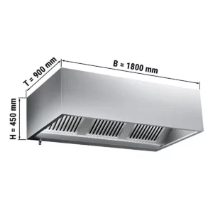 Skriňový digestor 1,8 m - s filtrom a lampou