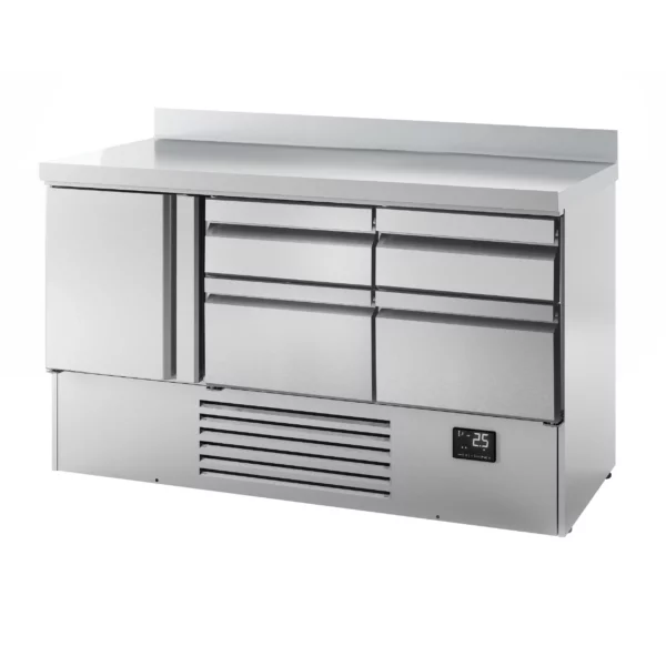 Chladiaci stôl PREMIUM PLUS - 1460x700 mm - s 1 dvierkami a 4 zásuvkami a so zadnou stenou - Image 10