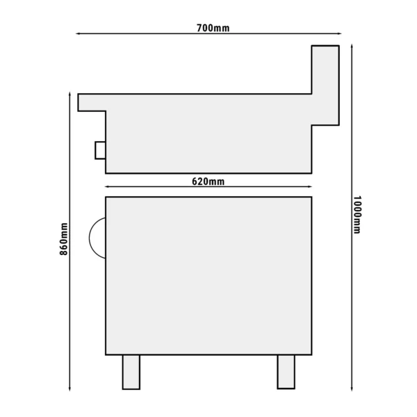 Plynový sporák - 10 kW - 2 horáky - vrátane podstavca s 1 dvierkami - Image 4
