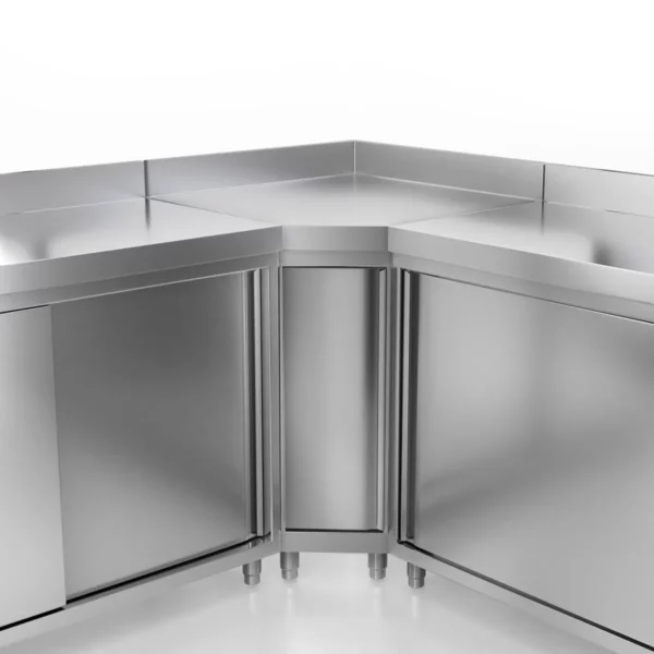 Nerezová pracovná skriňa PREMIUM - 2000x800mm - s posuvnými dverami a podstavcom - Image 9