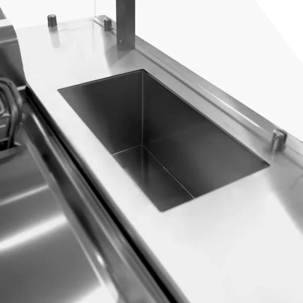 Mobilná varná stanica - 1600 x 850 mm - výška: 1170 mm - vrátane fritézy, dosky na vyprážanie, vane a neutrálneho prvku - Image 11