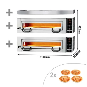 Elektrická pec na pizzu Výkon - 4+4x 34cm - Digitálna - vrátane digestora