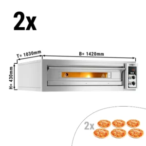 (2 kusy) Elektrická pec na pizzu - 6+6x 35cm - manuálna