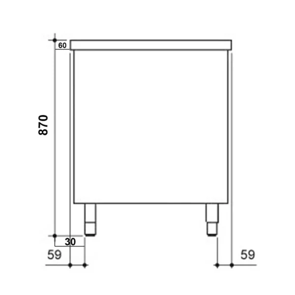 Nerezová pracovná skriňa PREMIUM - 1000x800mm - s posuvnými dverami bez podstavca - Image 3