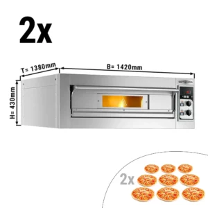 (2 kusy) Elektrická pec na pizzu - 9+9x 35cm - manuálna
