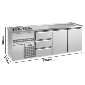 Pivný bar PREMIUM PLUS - 2500x700mm - 2 dvierka a 3 zásuvky