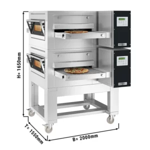 (2 kusy) plynová priebežná rúra - 1550x2000mm - digitálna - šírka pásma: 650mm - vrátane základného rámu