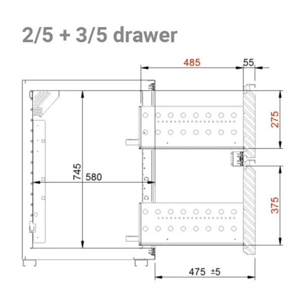 Zásuvková jednotka pre pivný pult - pozostáva z: 2/5 a 3/5 - Image 2