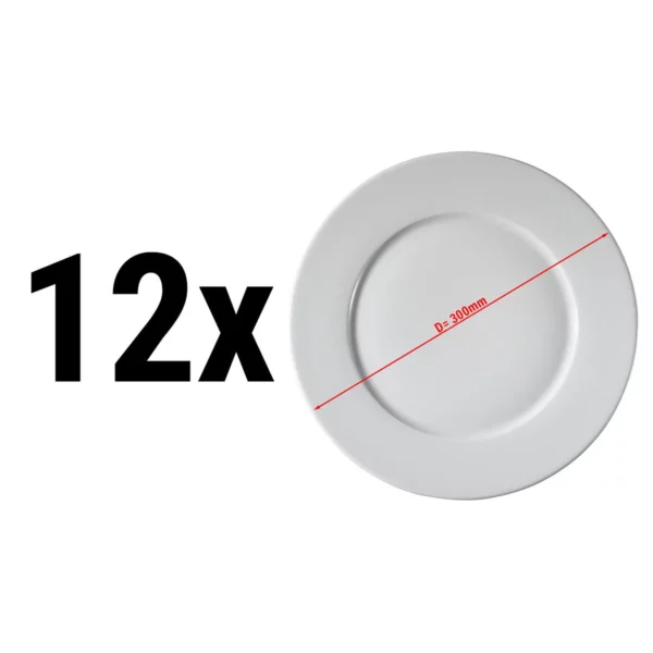 (12 kusov) PERA biela - tanier plochý - tanier na pizzu - 30 cm