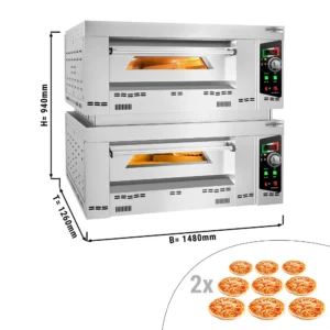Plynová pec na pizzu - 9+9x 34cm - manuálna