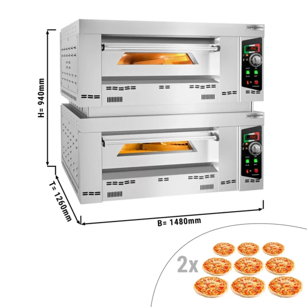 Plynová pec na pizzu - 9+9x 34cm - manuálna