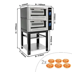 Plynová pec na pizzu - 12x 30cm - digitálna - vrátane základného rámu