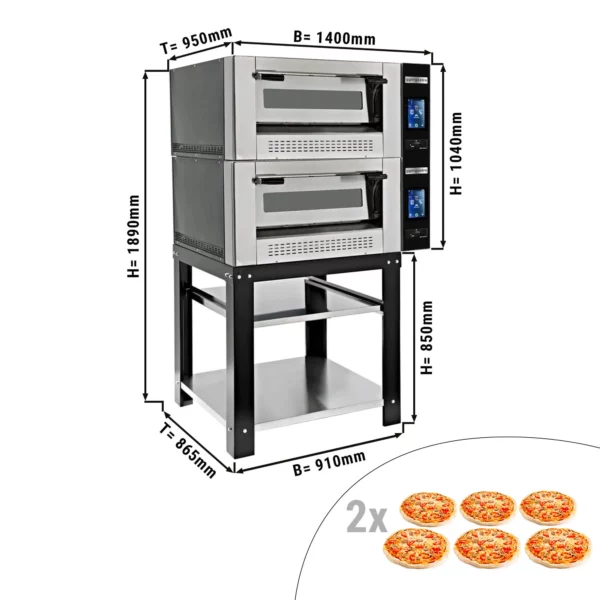 Plynová pec na pizzu - 12x 30cm - digitálna - vrátane základného rámu