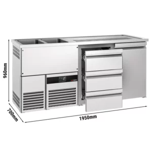 Pivný bar PREMIUM - 1950x700mm - 1 dvierka a 3 zásuvky