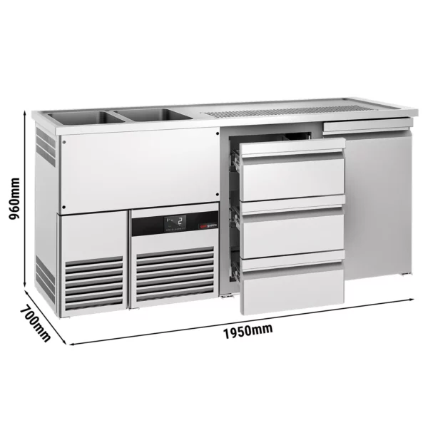 Pivný bar PREMIUM - 1950x700mm - 1 dvierka a 3 zásuvky