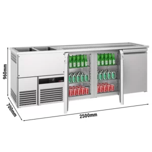 Pivný bar PREMIUM - 2500x700mm - 3 dvierka