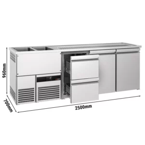 Pivný bar PREMİUM - 2500x700mm - 2 dvierka s 2 zásuvkami