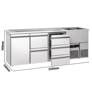Pivný bar PREMIUM - 2500x700mm - 1 dvierka a 5 zásuviek