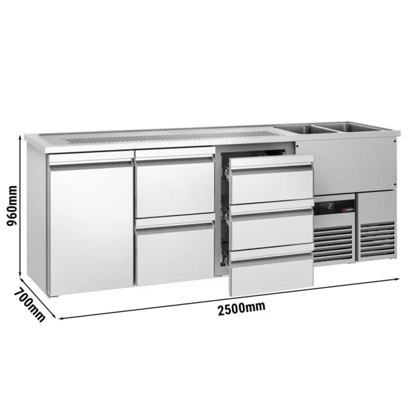 Pivný bar PREMIUM - 2500x700mm - 1 dvierka a 5 zásuviek