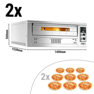 (2 kusy) Plynová pec na pizzu - 9+9x 35cm - manuálna