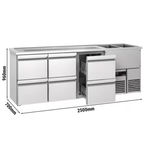 Pivný bar PREMIUM - 2500x700mm - 6 zásuviek