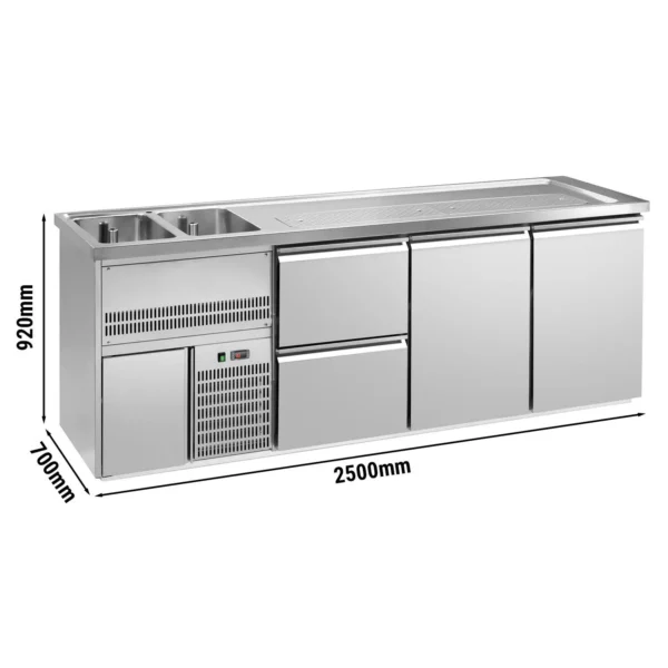 Pivný bar PREMIUM PLUS- 2500x700mm - 2 dvierka a 2 zásuvky