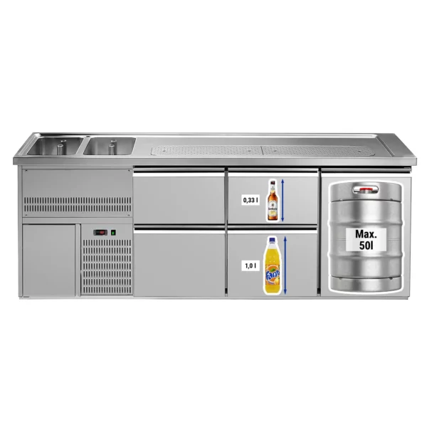 Pivný bar PREMIUM PLUS - 2500 x 700 mm - 1 dvierka a 4 zásuvky - Image 5