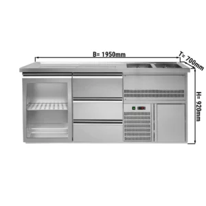 Pivný bar PREMIUM PLUS- 1950x700mm - 1 dvierka a 3 zásuvky
