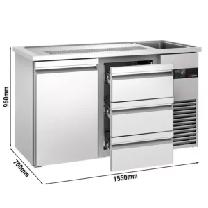 Pivný bar PREMIUM - 1550x700mm - 1 dvierka a 3 zásuvky